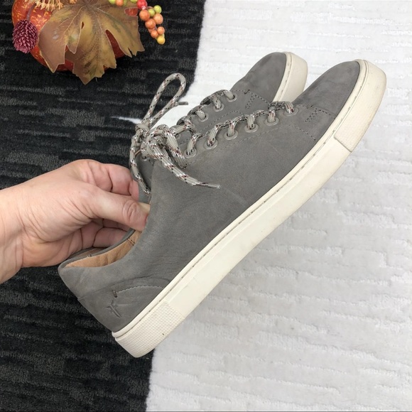 Frye Ivy Women's Size 8 Gray Suede Leather Lace Sneakers - Picture 6 of 9